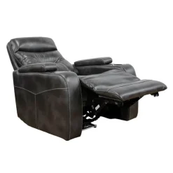 Power Recliner with Storage, Cup Holders and LED Lighting - Grey Online