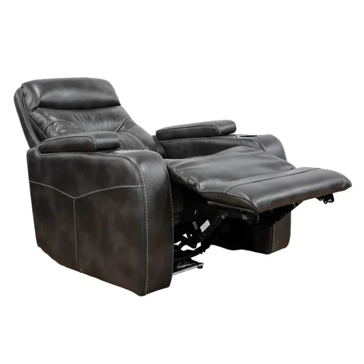 Power Recliner with Storage, Cup Holders and LED Lighting - Grey Online