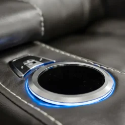 Power Recliner with Storage, Cup Holders and LED Lighting - Grey Online