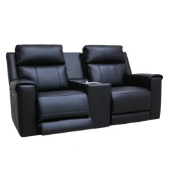 Power Reclining Loveseat with Massage, Heat, Console, and Built-In Sound System Black Online