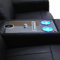 Power Reclining Loveseat with Massage, Heat, Console, and Built-In Sound System Black Online