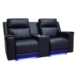 Power Reclining Loveseat with Massage, Heat, Console, and Built-In Sound System Black Online