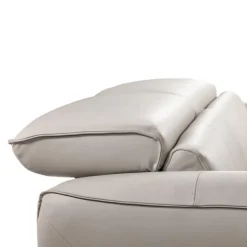 HTL Power Reclining Loveseat with Adjustable Headrests - Genuine Leather Oatmeal Beige Discount