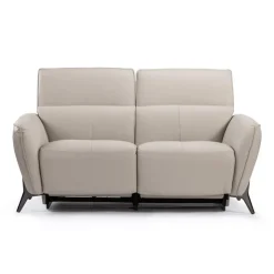 HTL Power Reclining Loveseat with Adjustable Headrests - Genuine Leather Oatmeal Beige Discount