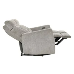 Power Reclining Loveseat with Adjustable Headrests Light Grey Hot