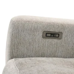 Power Reclining Loveseat with Adjustable Headrests Light Grey Hot