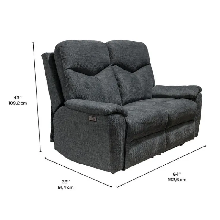 MINHAS Power Reclining Loveseat - Grey Hot
