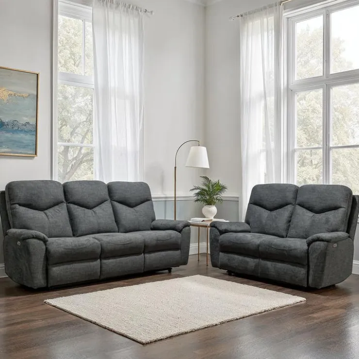 MINHAS Power Reclining Loveseat - Grey Hot