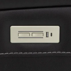 Power Reclining Loveseat with Adjustable Headrests, Console and Immersive Sound System Black