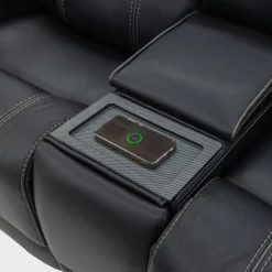 Power Reclining Loveseat with Adjustable Headrests Black Discount
