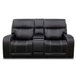 Power Reclining Loveseat with Adjustable Headrests Black Discount