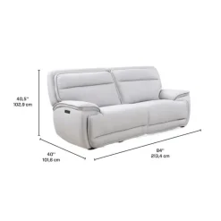 Power Reclining Modular Loveseat with Adjustable Headrests- 2 pcs Pale Grey Outlet