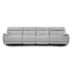 Power Reclining Modular Sofa, Adjustable Headrests and 2 Fold-Down Backrest Seats - 4 pcs Grey Hot