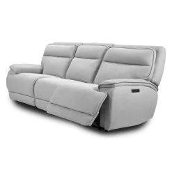 Power Reclining Modular Sofa with Adjustable Headrests and Fold-Down Backrest Seat - 3 pcs Pale Grey Best