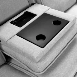 Power Reclining Modular Sectional, Adjustable Headrests, Console with an Audio System and Fold-Down Backrest Seat - 6 pcs Pale Grey Sale