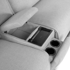 Power Reclining Modular Sectional, Adjustable Headrests, Console with an Audio System and Fold-Down Backrest Seat - 6 pcs Pale Grey Sale