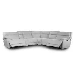 Power Reclining Modular Sectional, Adjustable Headrests, Console with an Audio System and Fold-Down Backrest Seat - 6 pcs Pale Grey Sale