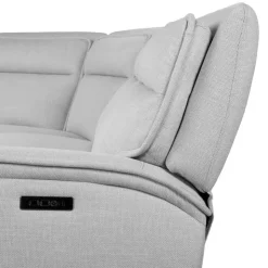 Power Reclining Modular Sectional, Adjustable Headrests, Console with an Audio System and Fold-Down Backrest Seat - 7 pcs Pale Grey Clearance