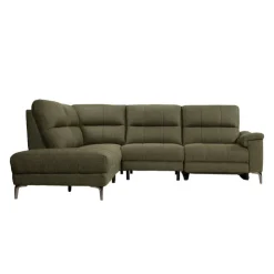 Power Reclining Sectional with Adjustable Headrest Green Clearance