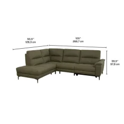 Power Reclining Sectional with Adjustable Headrest Green Clearance