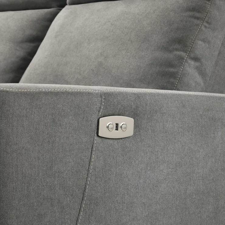 Power Reclining Sectional and Right-Side Chaise with Storage Grey Hot