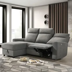Power Reclining Sectional and Left-Side Chaise with Storage Grey Sale