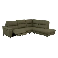 Power Reclining Sectional with Adjustable Headrest Green Outlet