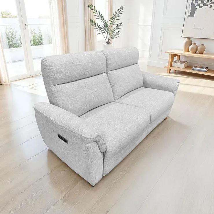 Power Reclining Sofa Beige Outlet