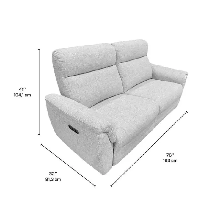 Power Reclining Sofa Beige Outlet