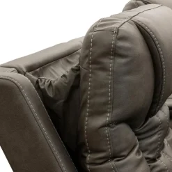 Power Reclining Sofa with Adjustable Headrests Grey Clearance