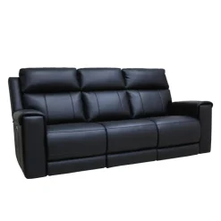 Power Reclining Sofa with Massage, Heat, and Fold-Down Backrest with Built-In Sound System Black Clearance
