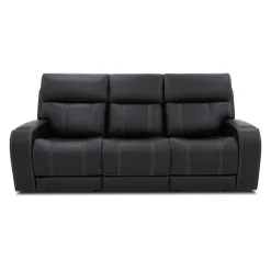 Power Reclining Sofa with Adjustable Headrests, Fold-Down Seat and Immersive Sound System Black Online