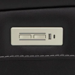 Power Reclining Sofa with Adjustable Headrests, Fold-Down Seat and Immersive Sound System Black Online