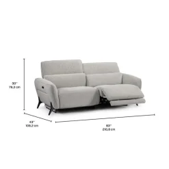 HTL Power Reclining Sofa with Adjustable Headrests - Fabric Beige Clearance