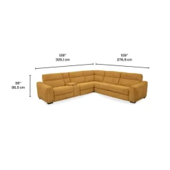 Power Reclining Sleeper Sectional with Console - 6 pcs Topaz