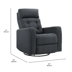 Power Rocker Swivel Recliner with Adjustable Headrest Grey Online