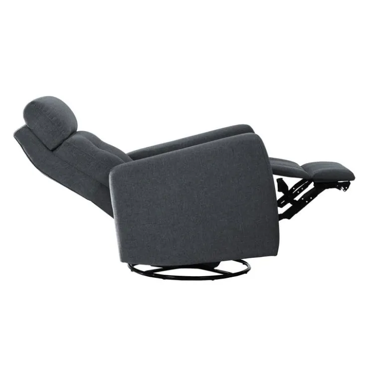 Power Rocker Swivel Recliner with Adjustable Headrest Grey Online