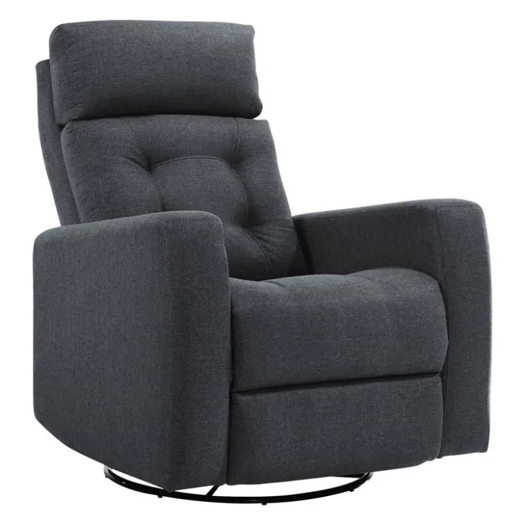Power Rocker Swivel Recliner with Adjustable Headrest Grey Online
