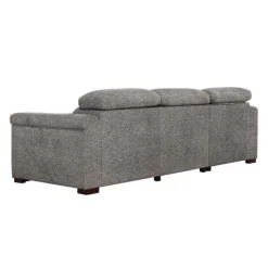 Power Sectional Bed with Sliding Seats and Storage Chaise Grey Clearance