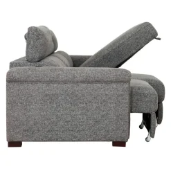 Power Sectional Bed with Sliding Seats and Storage Chaise Grey Sale