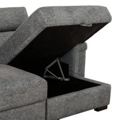 Power Sectional Bed with Sliding Seats and Storage Chaise Grey Sale