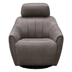 Power Swivel Recliner with Built-In Audio System - Grey Hot