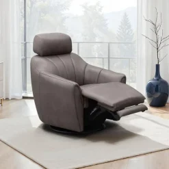 Power Swivel Recliner with Built-In Audio System - Grey Hot