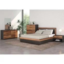 MEQ Queen Bed (60") SLATE/WALNUT Online