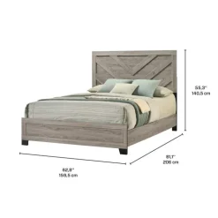 Queen Bed (60") Light Grey Outlet