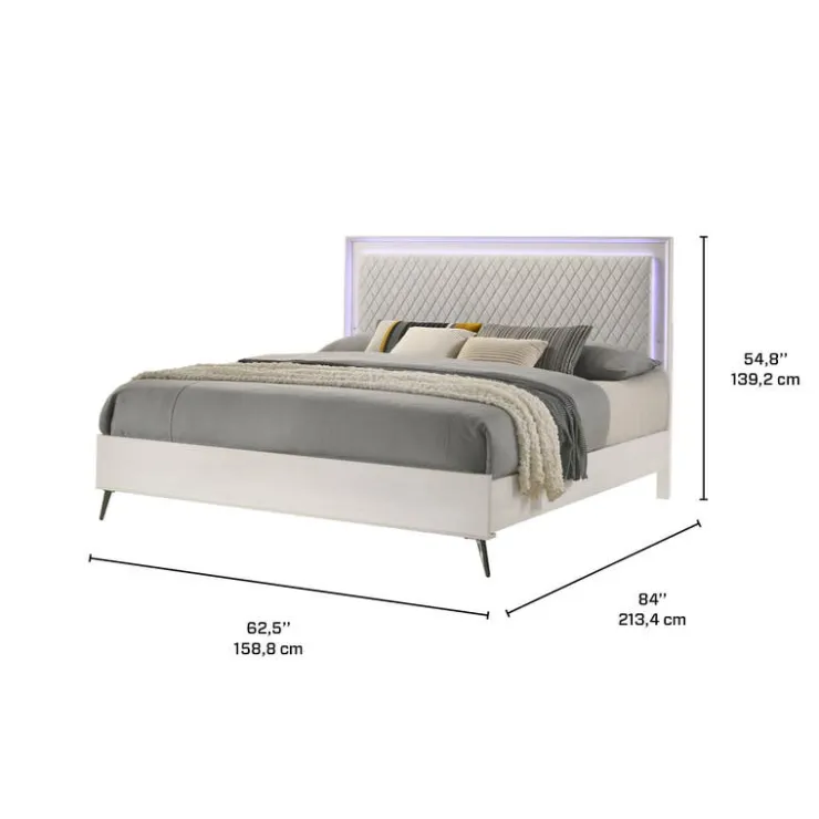 Queen Bed (60") White Clearance