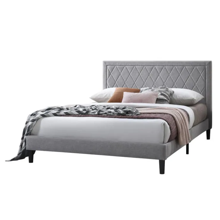 Queen Bed (60") Greyish/Beige Outlet