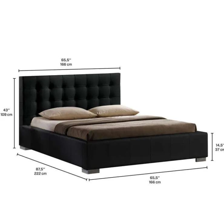 Queen Bed (60") Black Outlet