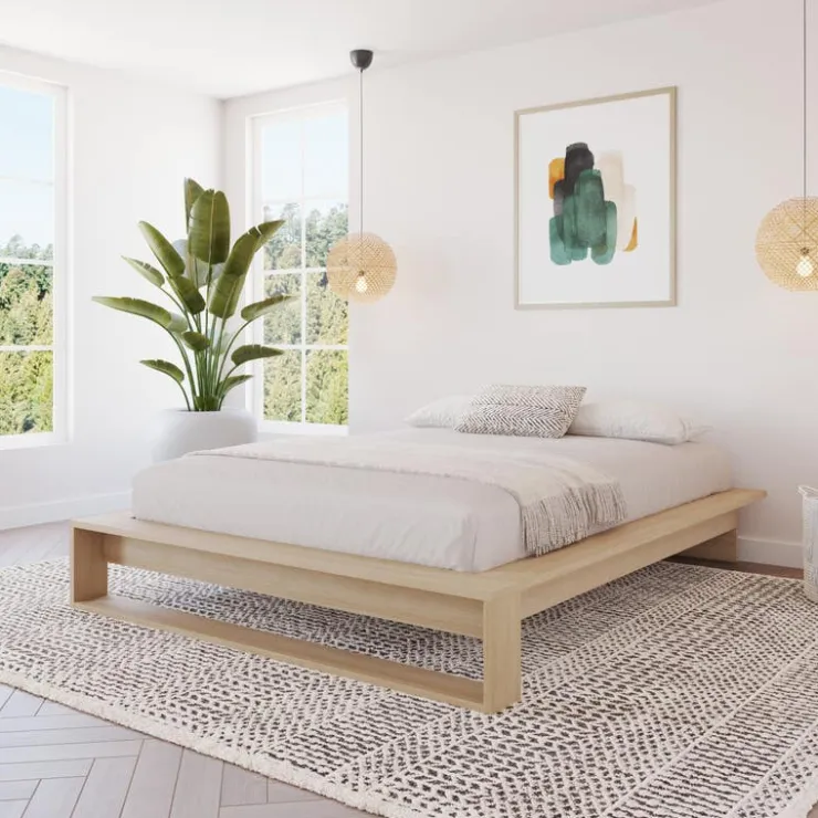 Nexera Queen Bed (60") - Natural Blonde Oak Outlet