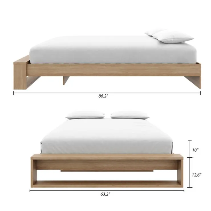 Nexera Queen Bed (60") - Brown Oak Outlet